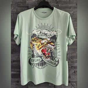 ED HARDY Cotton Blend Crew Neck Short Sleeve Graphic T Shirt